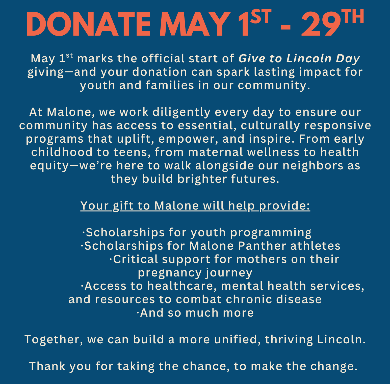 Donate may 1