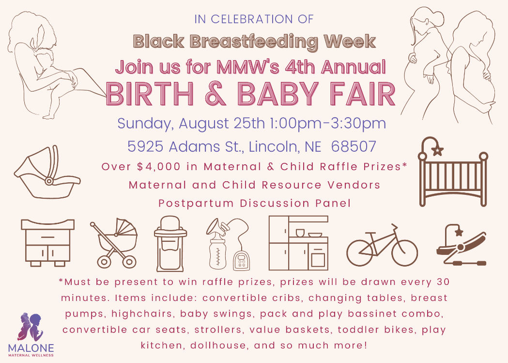 In celebration of Black Breastfeeding Week Join us for Malone Maternal Wellness’s 4th Annual Birth & Baby Fair - Sunday, August 25th 1:00PM-3:30PM (CST) | The Malone Center